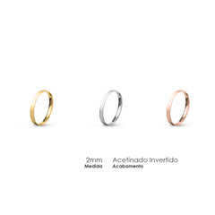 Aliança Wedding Essential Meia Cana Baixa Amendoada