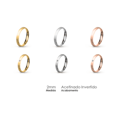 Aliança Wedding Essential Meia Cana Extra Amendoada