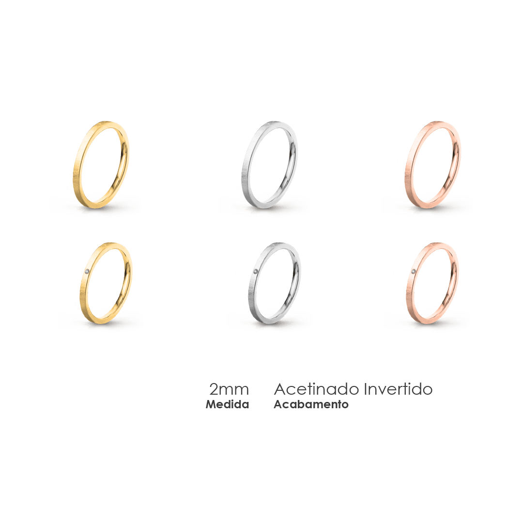 Aliança Wedding Essential Plana Amendoada