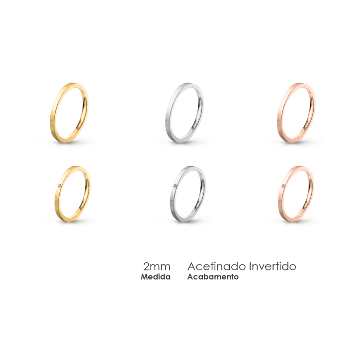 Aliança Wedding Essential Plana Amendoada