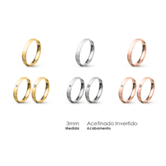 Aliança Wedding Essential Meia Cana Baixa Amendoada