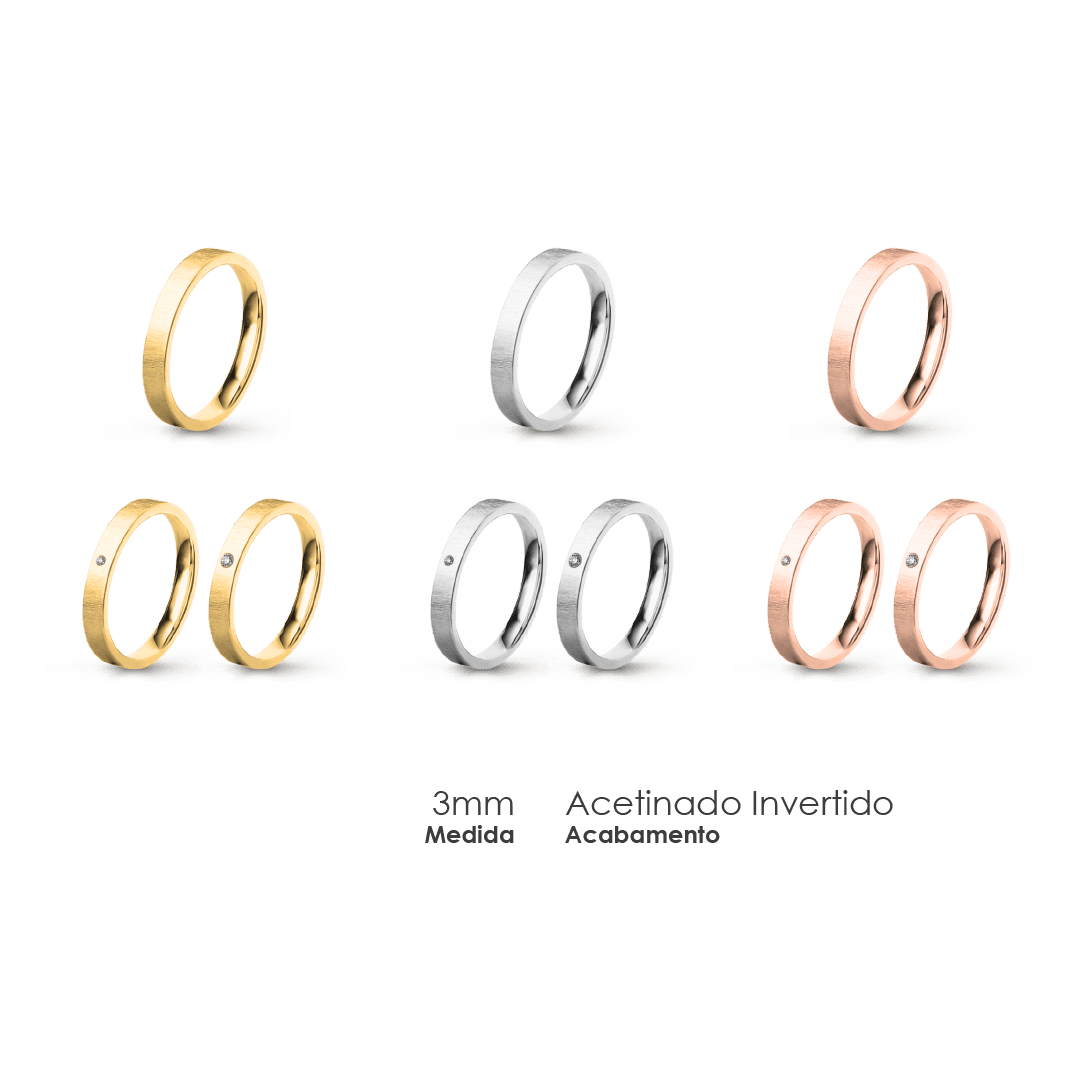 Aliança Wedding Essential Plana Amendoada