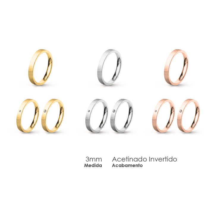 Aliança Wedding Essential Plana Amendoada