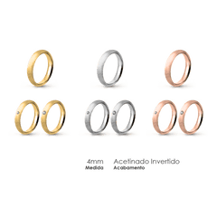 Aliança Wedding Essential Meia Cana Alta Amendoada