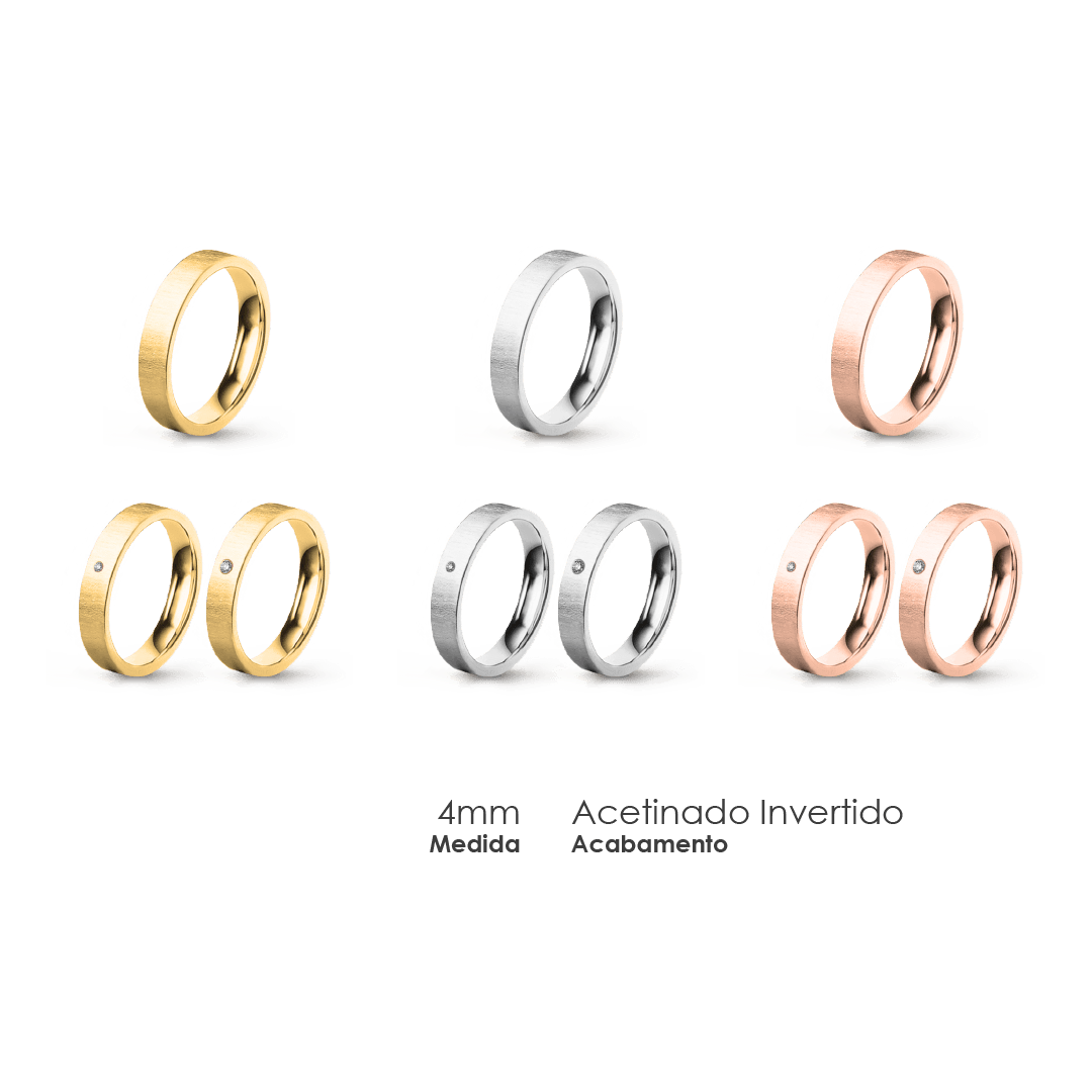 Aliança Wedding Essential Plana Amendoada