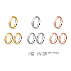 Aliança Wedding Essential Meia Cana Alta Amendoada