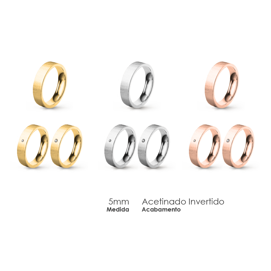 Aliança Wedding Essential Plana Amendoada