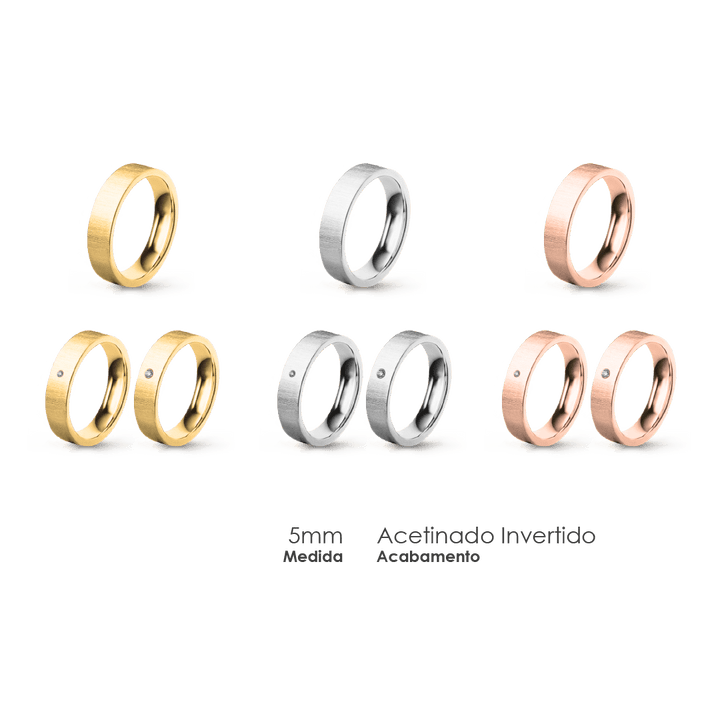 Aliança Wedding Essential Plana Amendoada