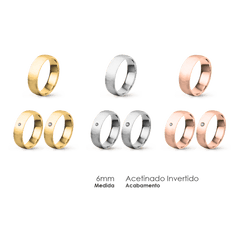 Aliança Wedding Essential Meia Cana Baixa Amendoada