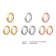 Aliança Wedding Essential Meia Cana Alta Amendoada