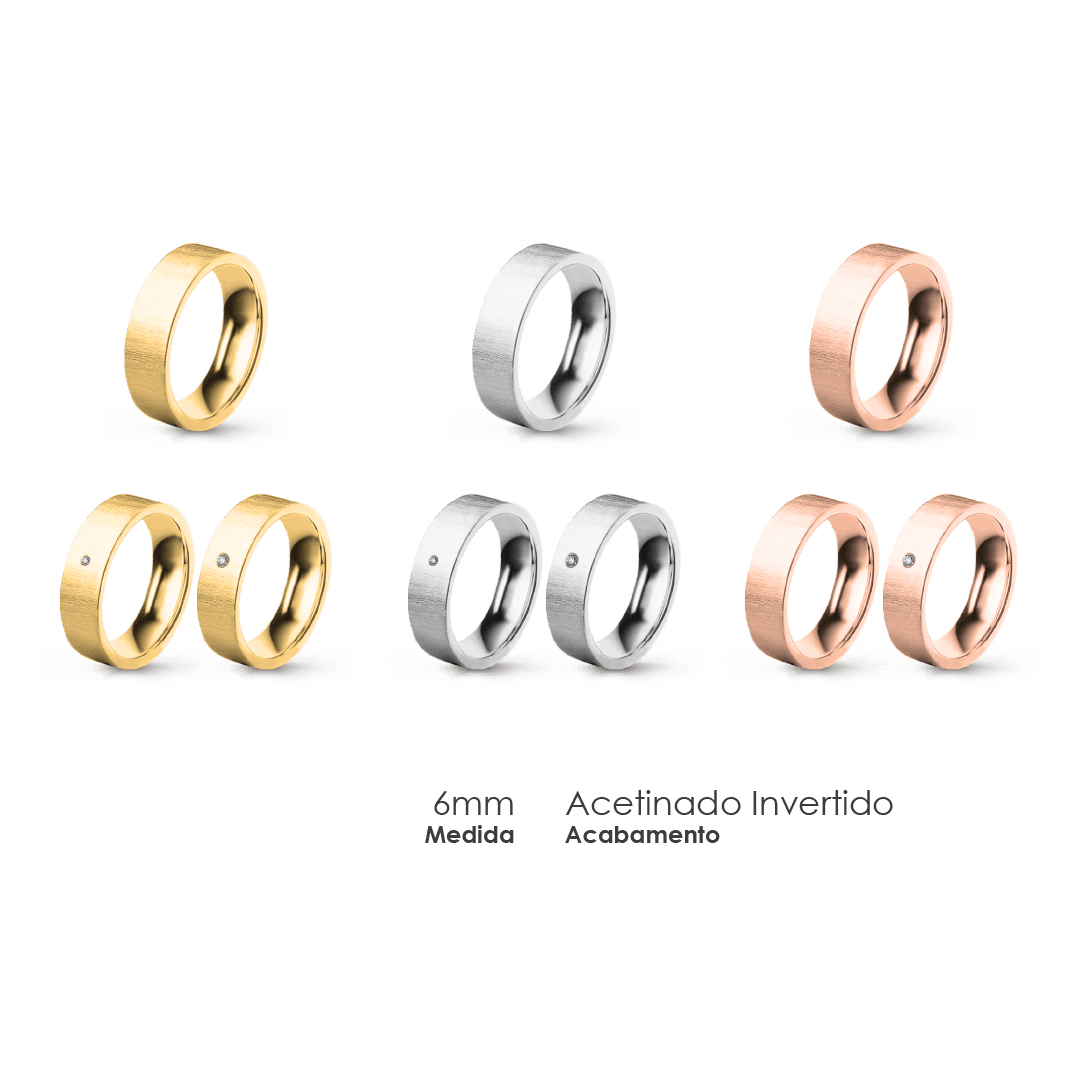 Aliança Wedding Essential Plana Amendoada