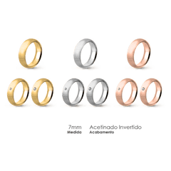 Aliança Wedding Essential Meia Cana Alta Amendoada