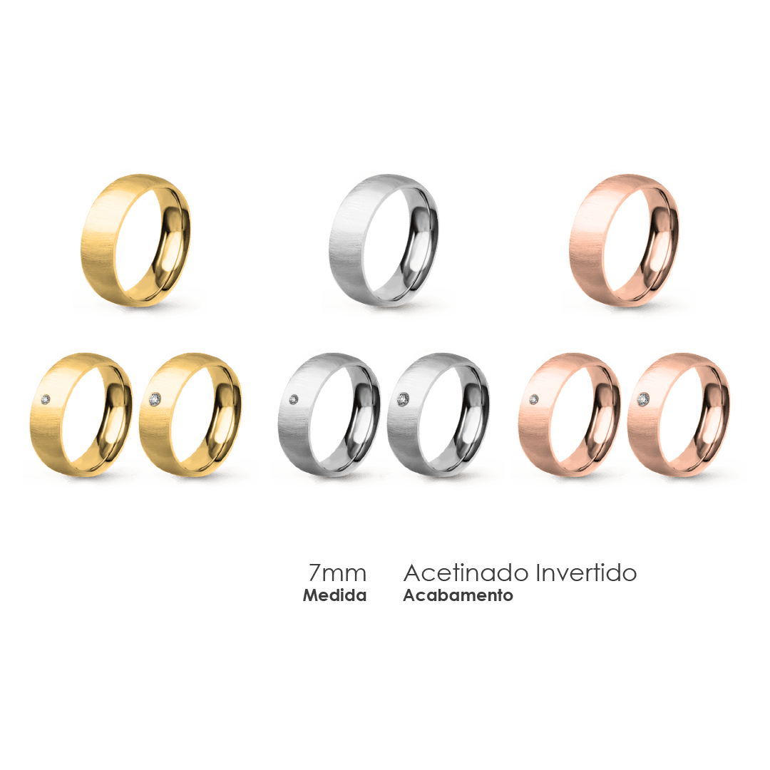 Aliança Wedding Essential Meia Cana Extra Amendoada