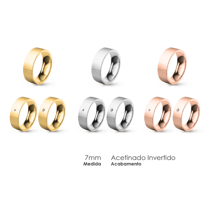 Aliança Wedding Essential Plana Amendoada