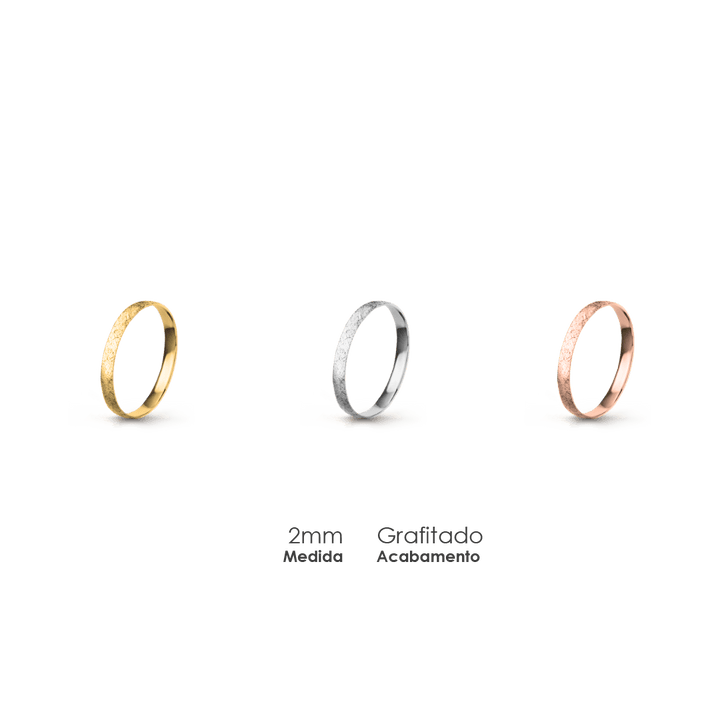 Aliança Wedding Essential Meia Cana Baixa Amendoada