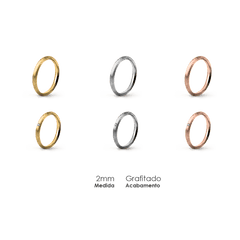 Aliança Wedding Essential Meia Cana Alta Amendoada