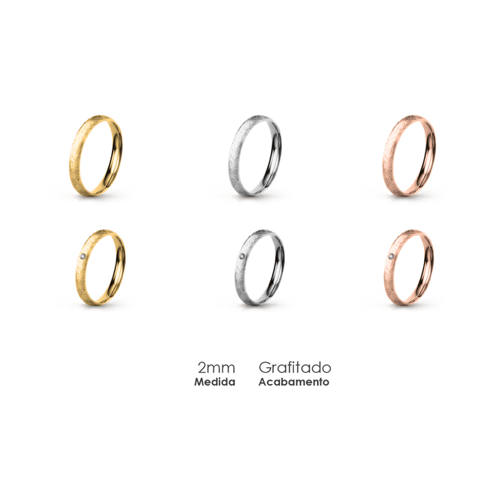 Aliança Wedding Essential Meia Cana Extra Amendoada