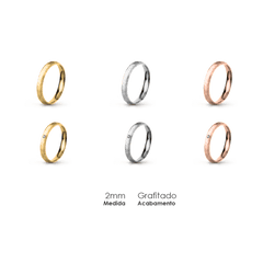 Aliança Wedding Essential Meia Cana Extra Amendoada