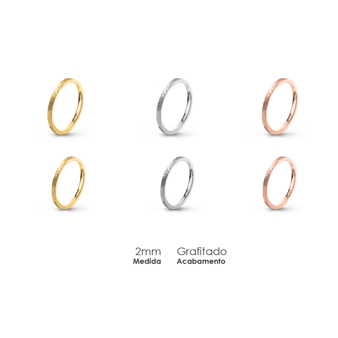 Aliança Wedding Essential Plana Amendoada