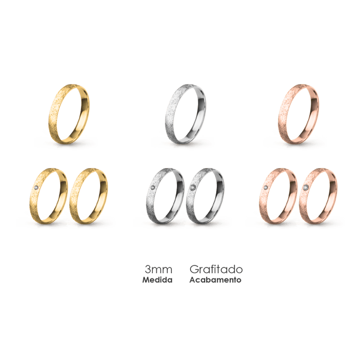 Aliança Wedding Essential Meia Cana Baixa Amendoada