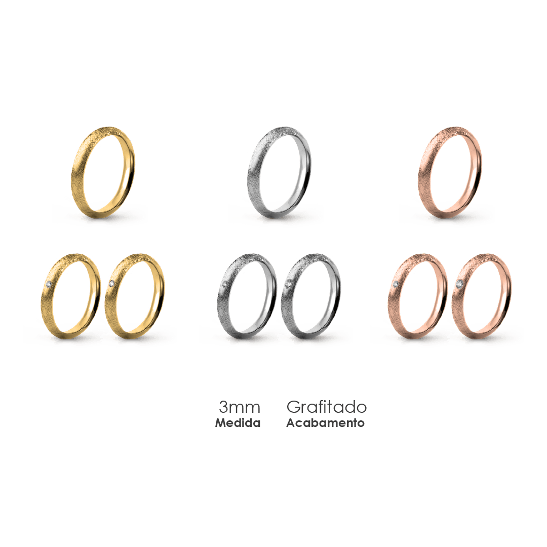 Aliança Wedding Essential Meia Cana Alta Amendoada