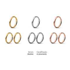 Aliança Wedding Essential Meia Cana Alta Amendoada