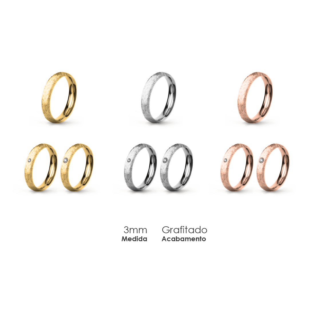 Aliança Wedding Essential Meia Cana Extra Amendoada