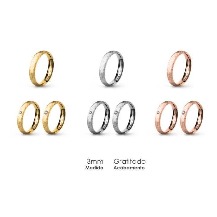 Aliança Wedding Essential Meia Cana Extra Amendoada