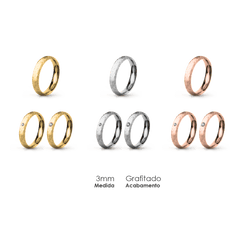 Aliança Wedding Essential Meia Cana Extra Amendoada