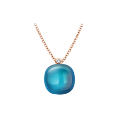 Pendente Mini Sweety RoseGold Diamond & London Blue Topaz