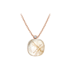 Pendente Mini Sweety RoseGold Diamond & Quartz Rutile