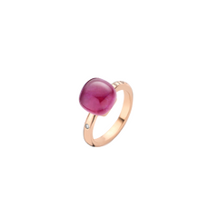 Anel Mini Sweety RoseGold Diamond & Amethyst with Ruby