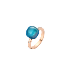 Anel Mini Sweety RoseGold Diamond & London Blue Topaz