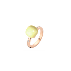 Anel Mini Sweety RoseGold Diamond & Lemon Quartz