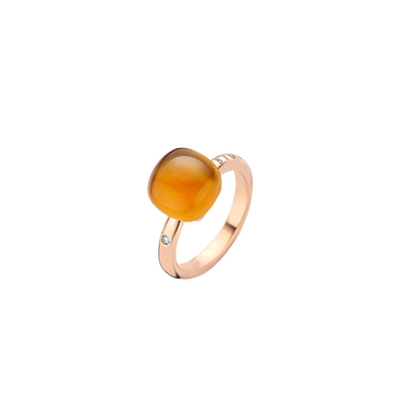 Anel Mini Sweety RoseGold Diamond & Madeira Citrine