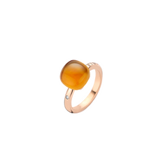 Anel Mini Sweety RoseGold Diamond & Madeira Citrine