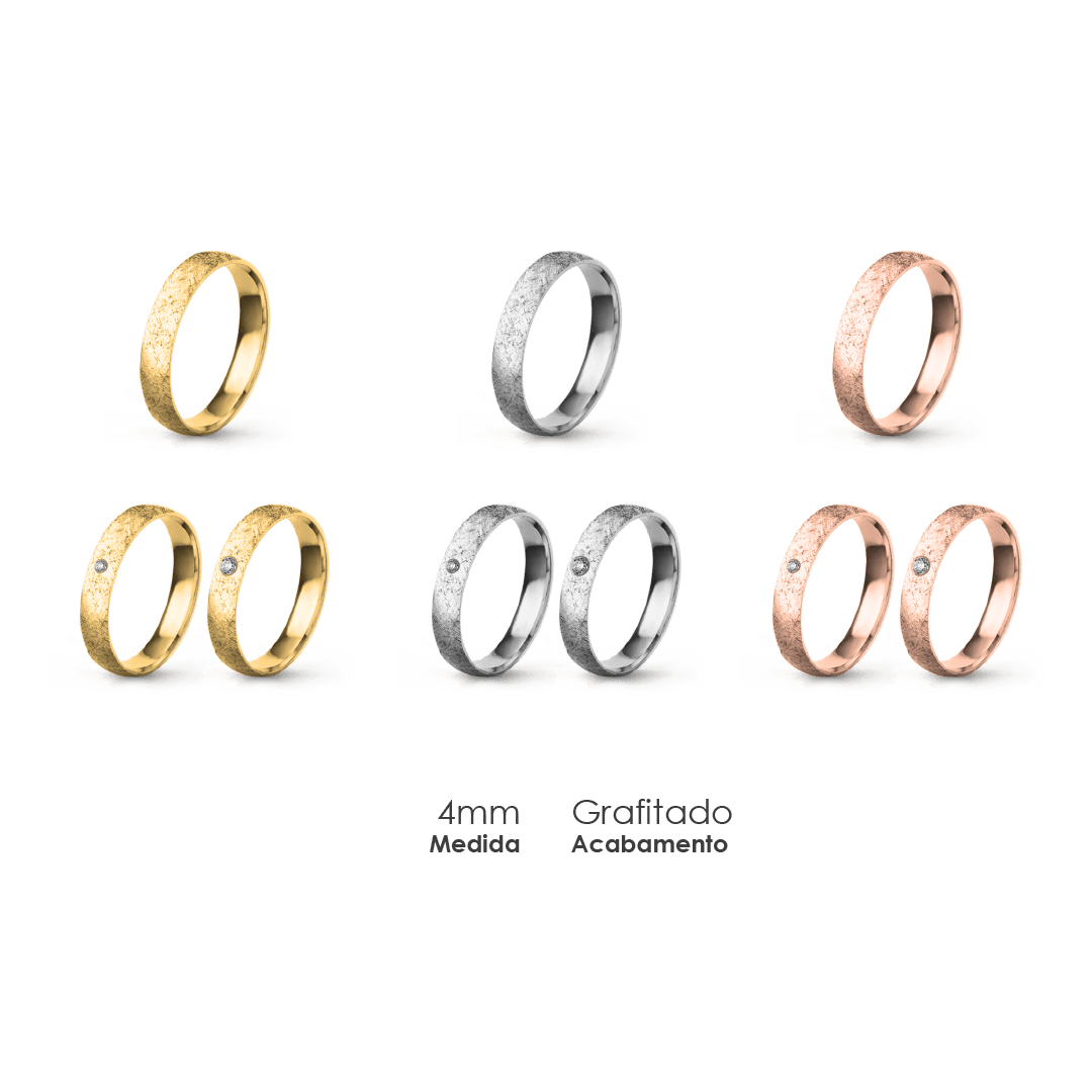 Aliança Wedding Essential Meia Cana Baixa Amendoada