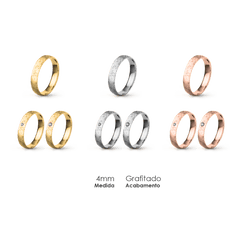 Aliança Wedding Essential Meia Cana Baixa Amendoada