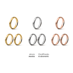 Aliança Wedding Essential Meia Cana Alta Amendoada