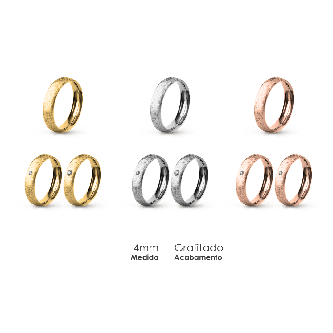 Aliança Wedding Essential Meia Cana Extra Amendoada