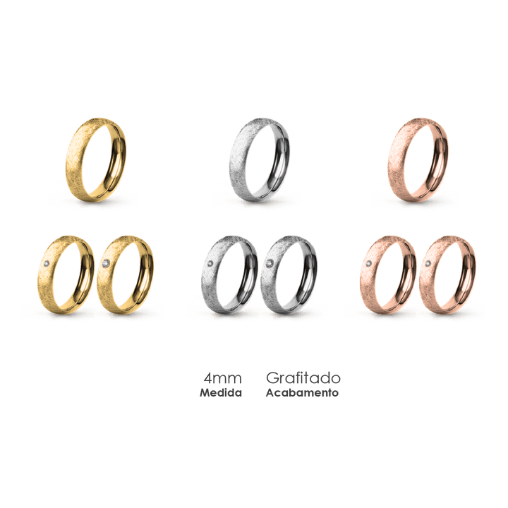 Aliança Wedding Essential Meia Cana Extra Amendoada