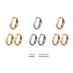 Aliança Wedding Essential Meia Cana Extra Amendoada