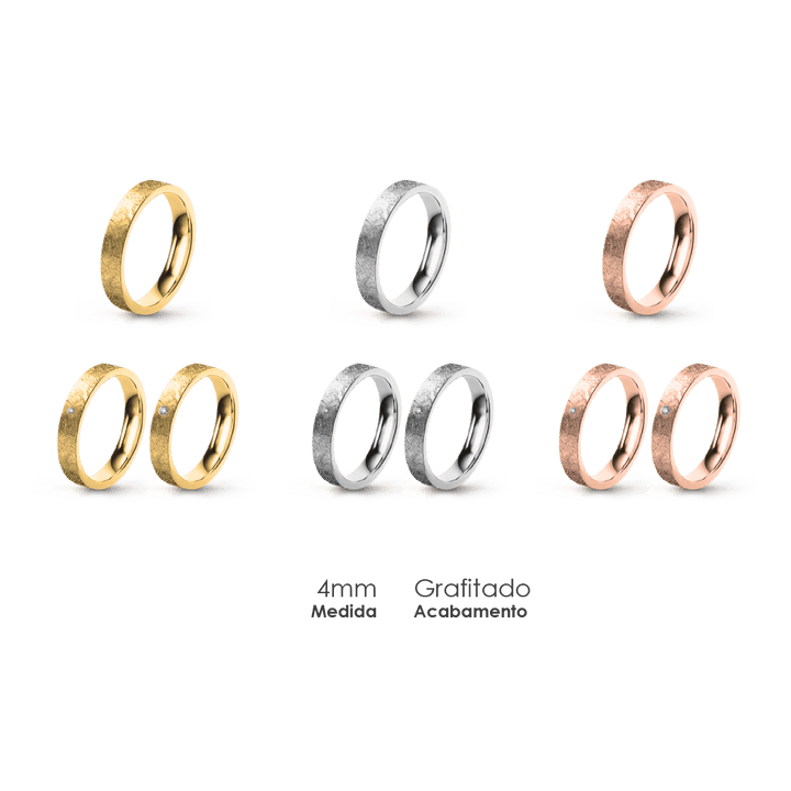 Aliança Wedding Essential Plana Amendoada