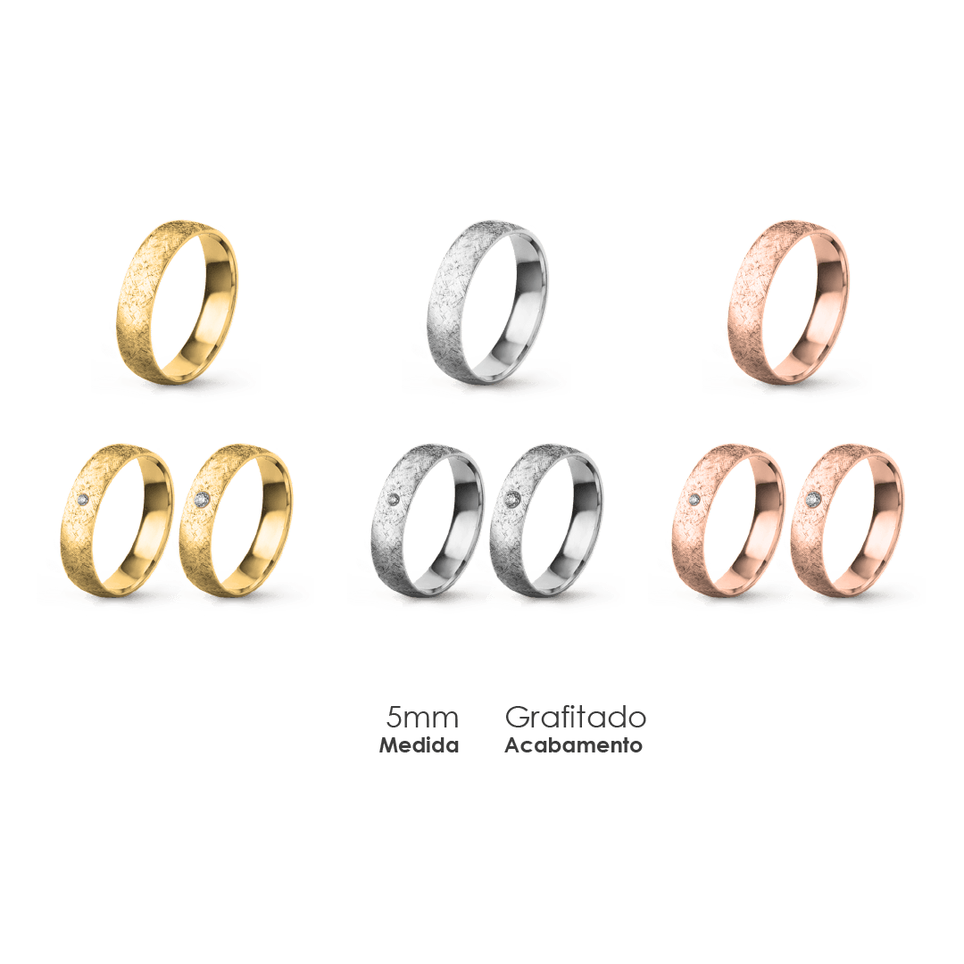 Aliança Wedding Essential Meia Cana Baixa Amendoada