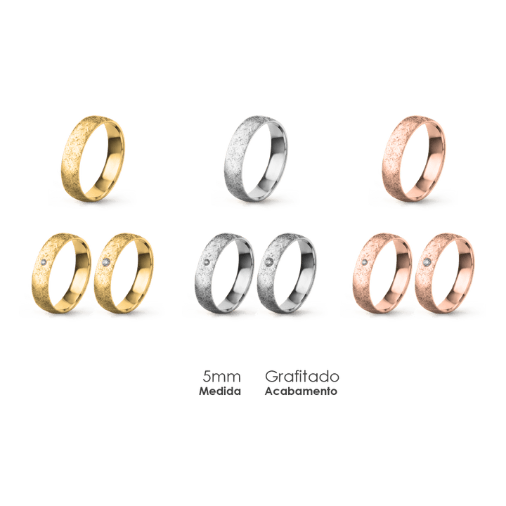 Aliança Wedding Essential Meia Cana Baixa Amendoada