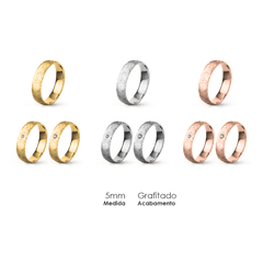 Aliança Wedding Essential Meia Cana Baixa Amendoada