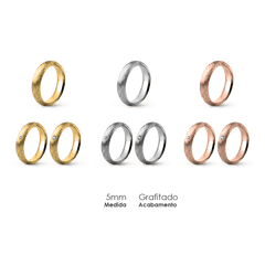 Aliança Wedding Essential Meia Cana Alta Amendoada