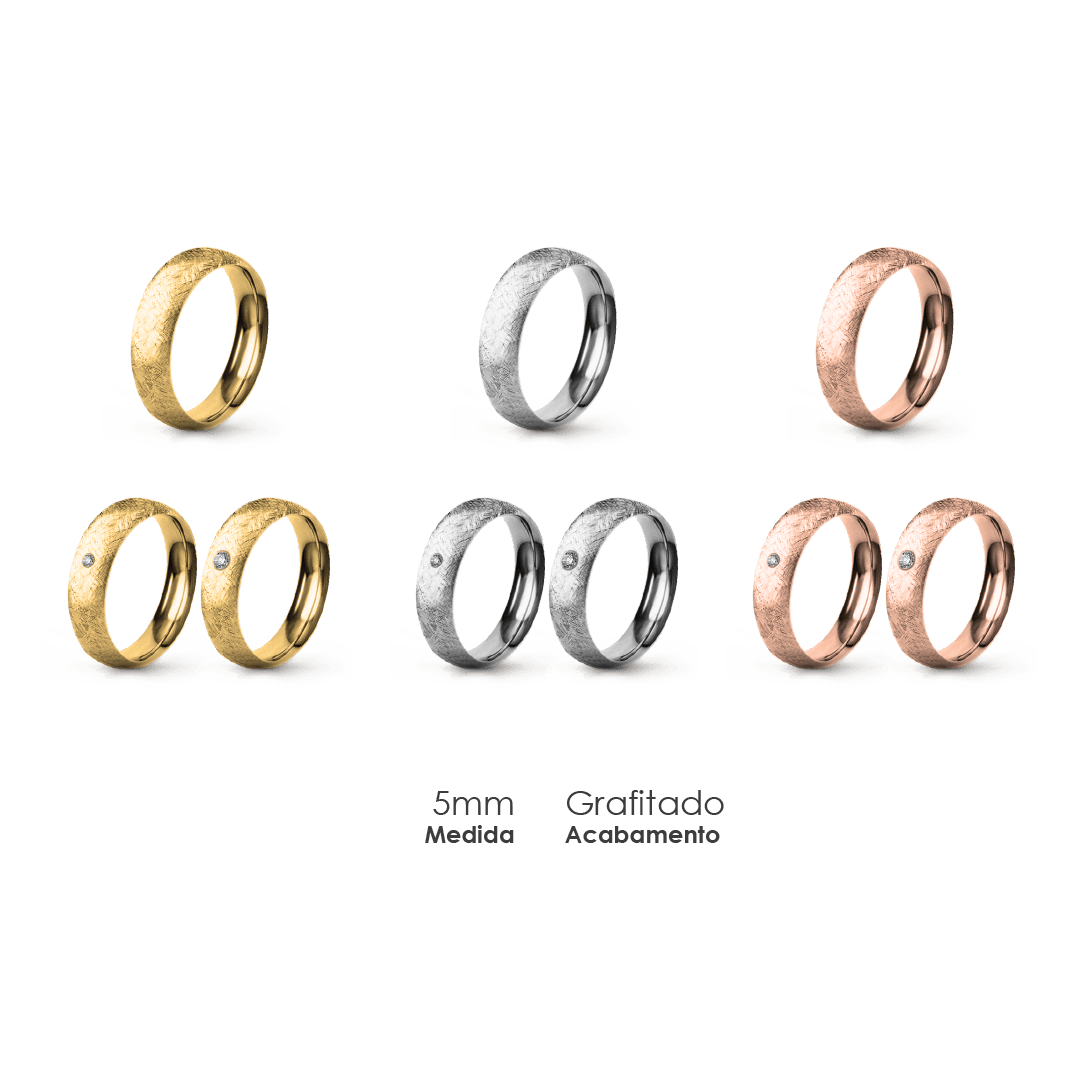 Aliança Wedding Essential Meia Cana Extra Amendoada