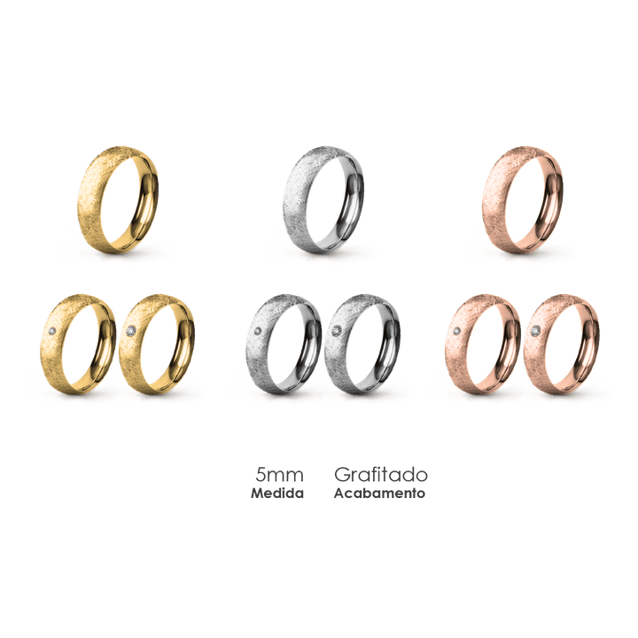 Aliança Wedding Essential Meia Cana Extra Amendoada