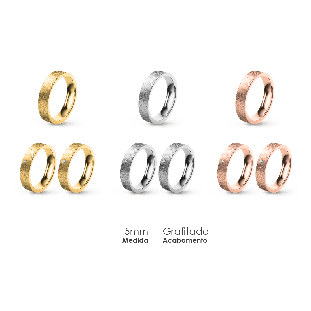 Aliança Wedding Essential Plana Amendoada